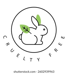Cruelty Free Eco Friendly Vector Icon design with Editable Stroke