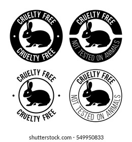 Cruelty Free Emblem. Not Tested On Animals Sign. Vector Illustration