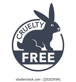 Cruelty free flat sign - circular emblem for products that not tested on animals - cosmetics packaging marking - wildlife protection logo. Vector logo