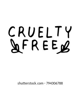 Cruelty Free Hand Lettering Vector Black On White Background