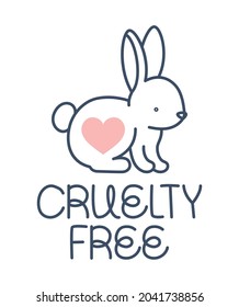 cruelty free icon with bunny