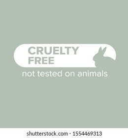 Cruelty free icon design. No testing sign. Product not tested on animals symbol. Can be used as sticker, logo, stamp, icon. Vector design with rabbit. 