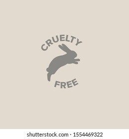 Cruelty free icon design. No testing sign. Product not tested on animals symbol. Can be used as sticker, logo, stamp, icon. Vector design with rabbit. 