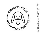 Cruelty free icon. No animal testing sign