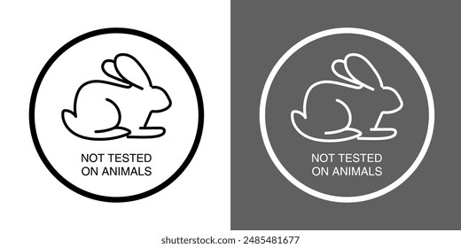 Cruelty free icon vector illustration, rabbit symbol isolated, Not tested on Animals sign, animal tested sign vector.