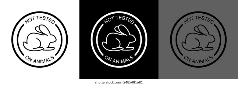 Cruelty free icon vector illustration, rabbit symbol isolated, Not tested on Animals sign, animal tested sign vector.