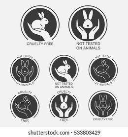 Cruelty free icons. Not tested on animals badges