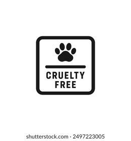 Cruelty Free Label or logo Vector Isolated in Flat Style. New Cruelty Free Label for product packaging design element. Great Cruelty Free Stamp for Product packaging Design Element.