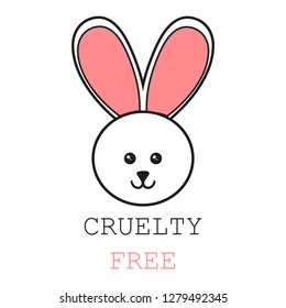 cruelty free logo design with heart shaped rabbit ears