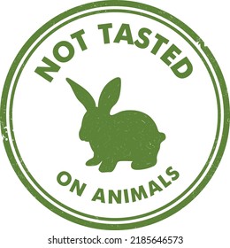  Cruelty Free Logo Design With Rabbit Symbol. Not Tested On The Animal Icon. Vector Illustration.