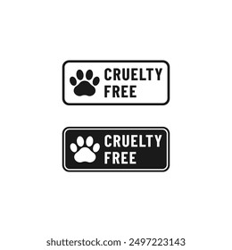 Cruelty Free Logo or label Vector Isolated in Flat Style. New Cruelty Free Label for product packaging design element. Great Cruelty Free Stamp for Product packaging Design Element.