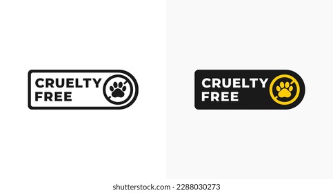 Logotipo sin crueldad o vector de logotipo sin crueldad simple aislado en un estilo plano. Logotipo sin crueldad aislado para el elemento de diseño del producto. Mejor etiqueta sin crueldad para el diseño de envases.