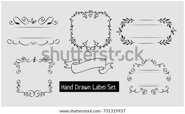 Cruelty free, natural cosmetics, natural\
product, fresh cosmetics. Flourish vignettes and handwritten\
letters. VECTOR. Black lines. - stock\
vector\
