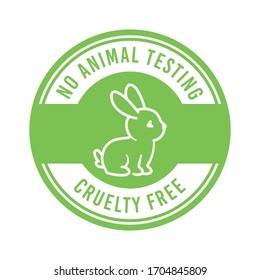 Cruelty free, no animal testing, animal rights vector label, badge