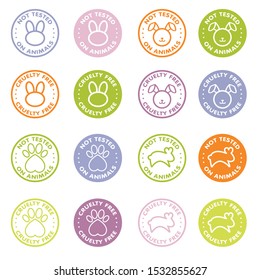 Cruelty free - not tested on animals sign icon symbol - Vector set