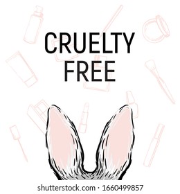 Cruelty free, not tested on animals illustration. Vector.