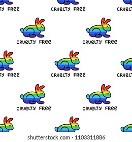 cruelty free seamless doodle pattern