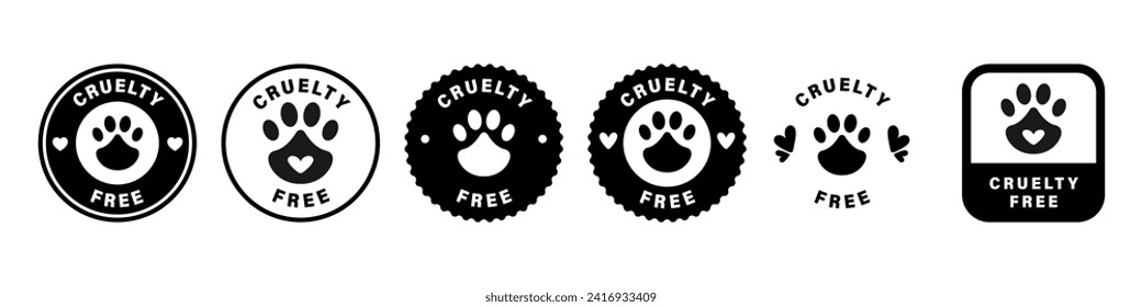 Cruelty Free. Set of vector labels for product package.
