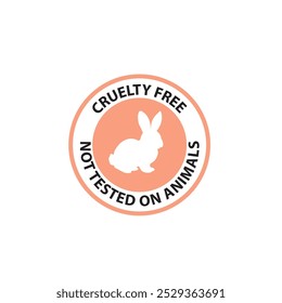 Letrero sin crueldad - emblema circular para productos que no han sido sometidos a pruebas en animales - marcado de envases de cosméticos - logotipo de protección de la fauna silvestre. Logotipo del Vector