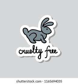 cruelty free sticker doodle icon