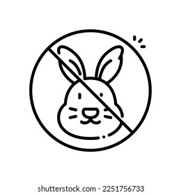 Cruelty free vector icon black outline style.Can be use for wedding invitation, card design and background design