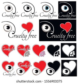 Cruelty free. Vector illustration for cosmetics or other commercial products manufactured or developed by methods that do not involve experimentation on animals.