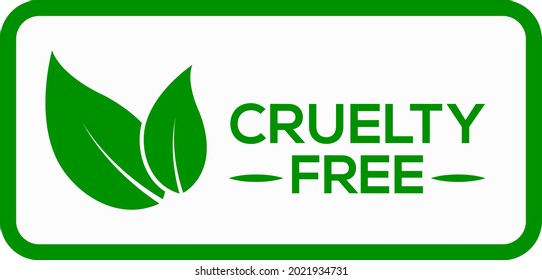 Cruelty free vector logo or icon, green background cruelty free logo