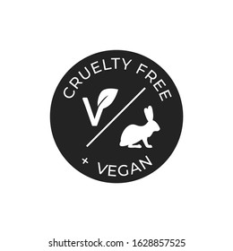 Cruelty free and vegan vector icon