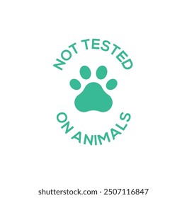 Cruelty-free product symbol. Green paw print logo not tested on animals symbol organic icon