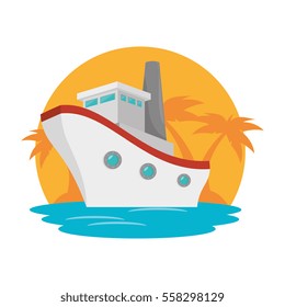 cruice boat travel isolated icon
