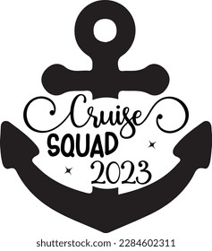 Cruise Adventure Black Typographic Quote, Slogan, Saying and Graphic on White Background for Ready Print on T-shirt, Mug, Pillow, Phone Case, Shopping Bag, Cap, Hat and More.