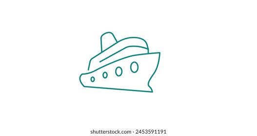 Cruise Adventure: Cruise Ship Vector Icon