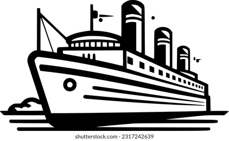 Cruise | Black and White Vector illustration