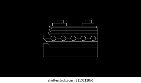 Cruise boat emoji vector flat style.Ship vector isolated icon. Emoji illustration. Passenger Ship vector emoticon