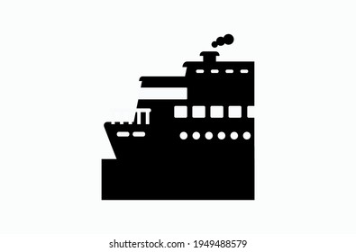 Cruise boat emoji vector. ship emoji vector.