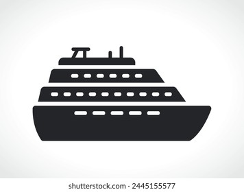 cruise or boat icon isolated