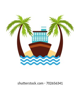 cruise boat on the beach