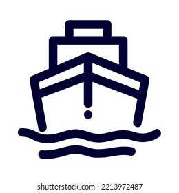 cruise boat transport linear icon isolated
