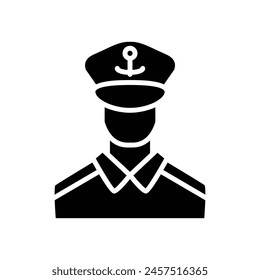 cruise captain solid icon vector design