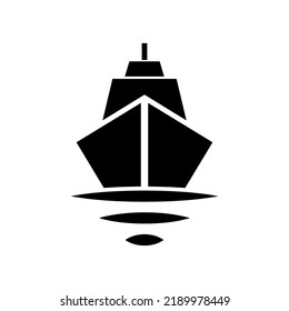 Cruise and cargo ship silhouette icon. Vector.