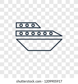 Cruise concept vector linear icon isolated on transparent background, Cruise concept transparency concept in outline style