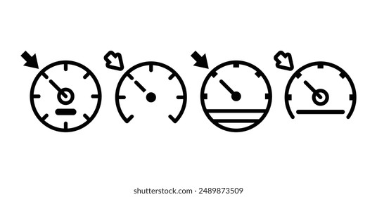 cruise control icon vector design black white color simple flat modern illustration collection set