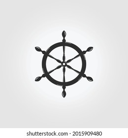 Cruise Control Ship Logo Icon Vintage Vector Illustration Design