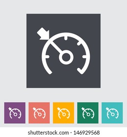 Cruise control. Single flat icon. Vector illustration.
