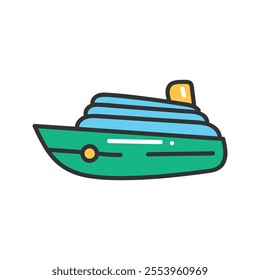 Cruise Doodle Illustration - Cruise Ship