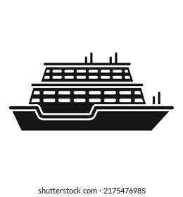 Icono de transbordador de crucero vector simple. Río Barco. Cargo frontal