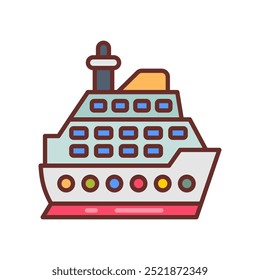 Iconos rellenos de crucero, Ilustración vectorial