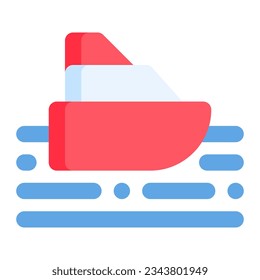 Cruise in flat icon. Ship, transportation, vacations, holidays