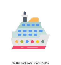 Iconos planos de crucero, Ilustración vectorial