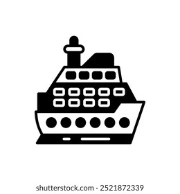 Icono de glifo de crucero, Ilustración vectorial